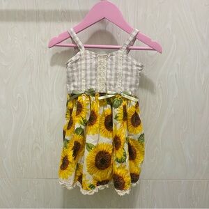 Bitty Bundles of Joy BBOJ Sunflower Sunflowers Summer Custom Boutique Dress 2T